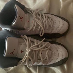 Jordan 12 grey and white gs